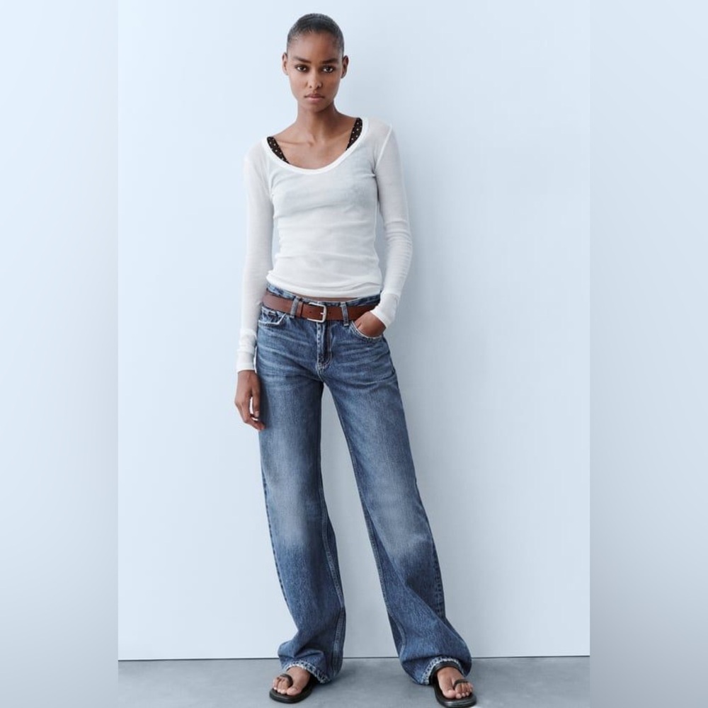 #67 NWT Zara Flare Pant Low-Rise Regular Length Size 4